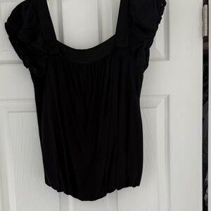 Sophia Max Black Puff Sleeve Blouse